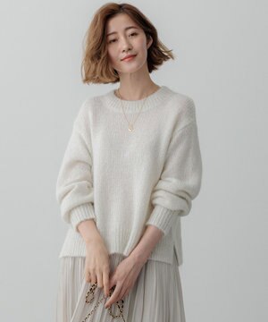 【Oggi2月号掲載/洗える】スパングル クルーネック ニット