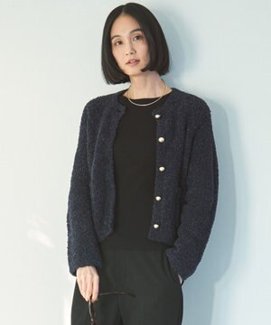 テープフリンジニット カーディガン