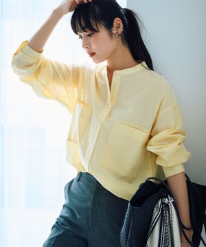  コットンリネンシャツ