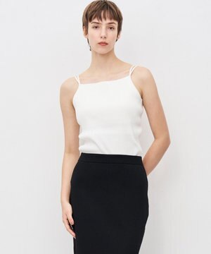  リブニット カップ付きキャミソール