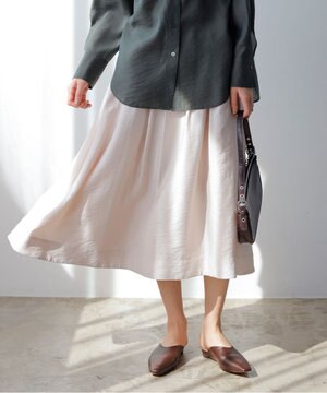  【セットアップ対応・ウエストゴム仕様】ニュアンスシフォン スカート