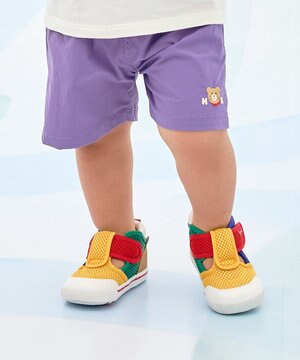  【80-120cm】撥水素材 ワンポイント 5分丈パンツ