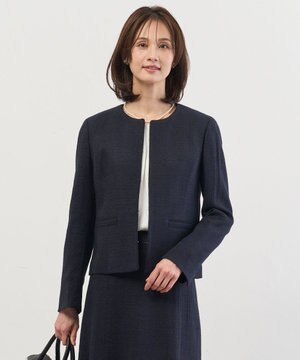  【セットアップ対応】Light Tweed ノーカラー ジャケット