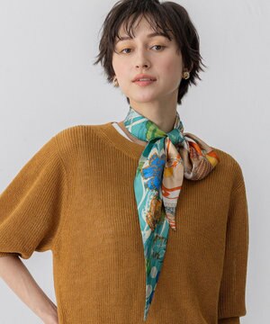  manipuri コラージュブルーム/ダングルベルト ダイヤ シルク スカーフ