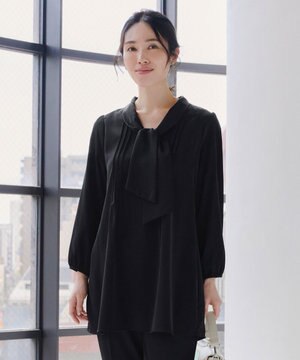  【洗える】ボウタイチュニック