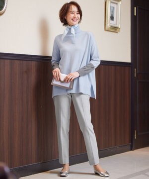  【XSサイズ～/洗える】TRギャバ ストライプ テーパードパンツ