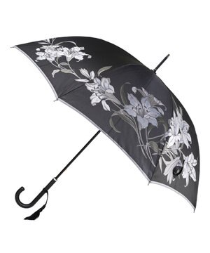  絵おり 百合(ゆり) 長傘 ブラック