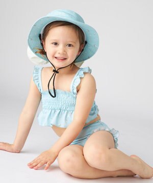  【marie claire ENFANTS】シャーリングセパレート水着