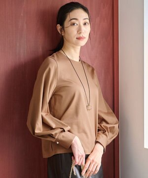  【洗える】ハイカウントパフスリーブ カットソー