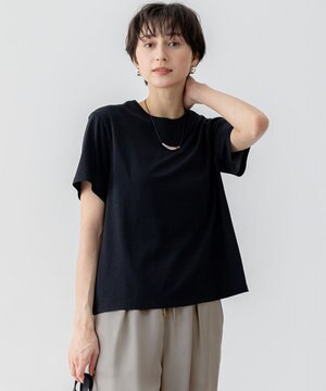  【洗える】ラメジャージ TEE