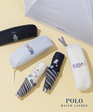  【WEB限定】 POLO RALPH LAUREN（ポロ ラルフローレン） 晴雨兼用日傘 ワンポイントポロベア プリント 折りたたみ傘 ポーチタイプ 1級遮光/遮熱/遮光