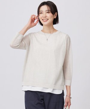  【WEB限定カラーあり・洗える】Vis/Peスパーク シアー ニット