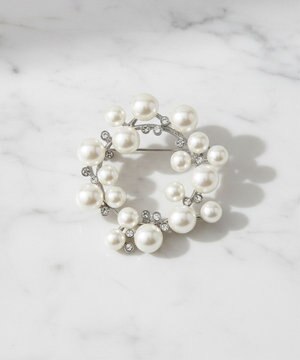  サークルパール調 ブローチ