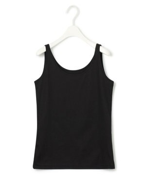  【洗える】 コットンリヨセルスムース タンクトップ
