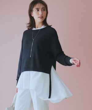  【Oggi4月号掲載/洗える】ガータークロップド ニット