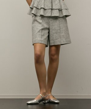  ツイードタックショートパンツ