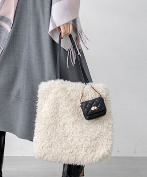  フェイクファー トートバッグ