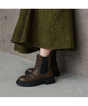  <carino>サイドゴアビジューショートブーツ