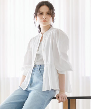 【SLOW/一部店舗限定】タンブラーコットンブロード ブラウス