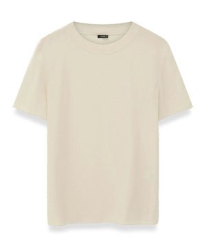  【洗える】クレープ  ド  ソワ　クルーネックTシャツ