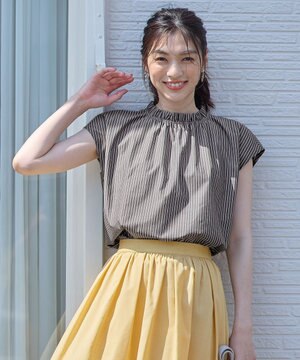  【抗菌防臭/速乾/手洗い可】エニィファンクション ノースリーブブラウス