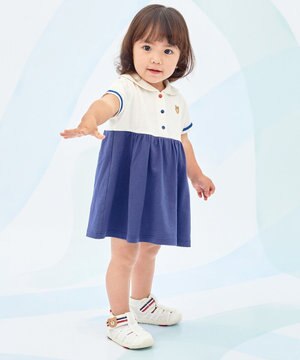  【80-120cm】くま耳 セーラーカラー ワンピース
