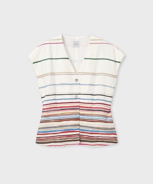  Cairo Stripe Chalk プリント ブラウス