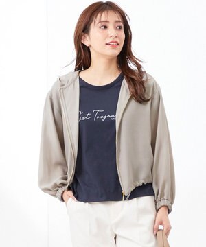  【洗える】シアー パーカー