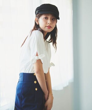  【UVケア】リボンスリーブドルマン Tシャツ