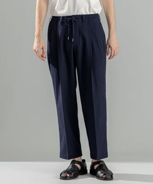  新素材【通気性/ストレッチ】トリコサッカーストレッチ ドロスト付ワイドパンツ / BAILEY CONVERTIBLE