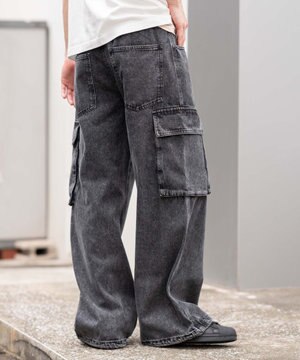  ローライズバギーフレアデニムカーゴパンツ