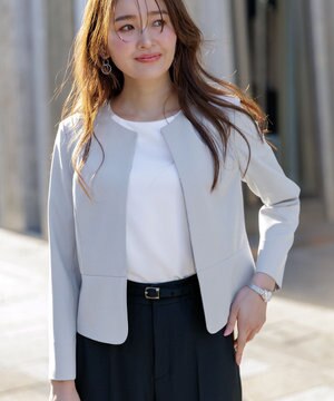  【UVカット・接触冷感・吸水速乾】スマートビューティストレッチ ペプラムショート ジャケット