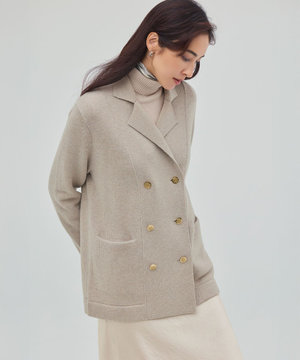 【見上愛さん着用/Oggi掲載】カシミヤブレンド ニット ジャケット