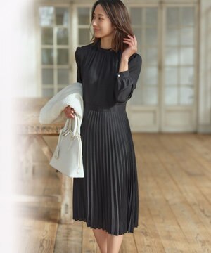  【洗える】クリスタルアムンゼン ウエスト切り替え ワンピース