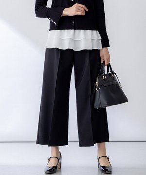  【ストレッチ・イージーケア】オシャクロス ガウチョパンツ