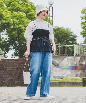  FS linen easy wide リネンウエストゴムワイドストレート