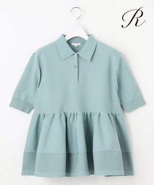  【R(アール)】フォルムニット ペプラム ポロシャツ