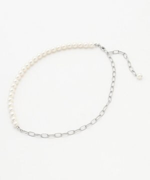  パール×チェーンラリエットネックレス