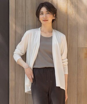  セルロースジャージー ミディ丈 カーディガン