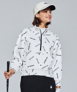 【 伸縮性あり 】【WOMEN】 LOGO ハーフジッププルオーバー