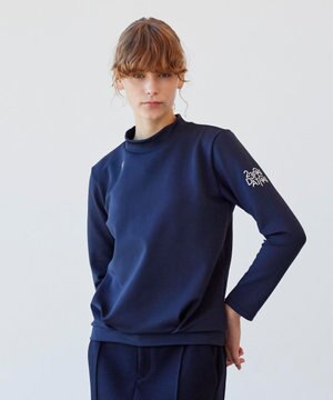  カラバリ豊富な8色展開【23Fondation/WOMEN】長袖 モックネックシャツ