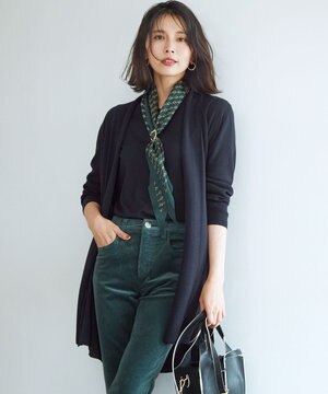  【洗える】サステナブルウール ショールカラー カーディガン