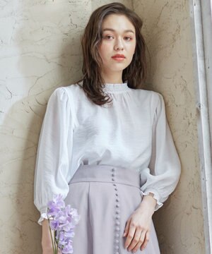 【洗える】ファジークレープ ブラウス