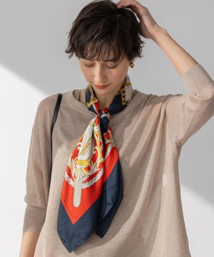  スクエア シルク スカーフ