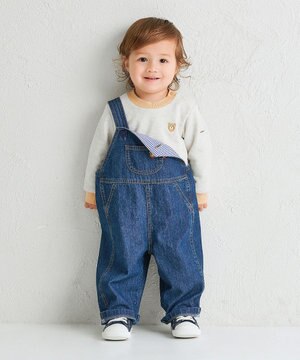  【70-110cm】ワンポイント 6オンスデニム オーバーオール