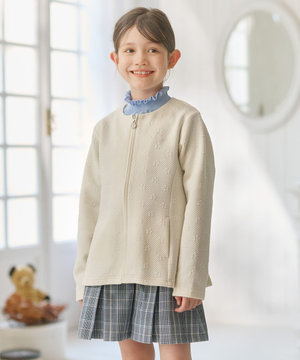 【110-140㎝】フラワーキルト パーカー