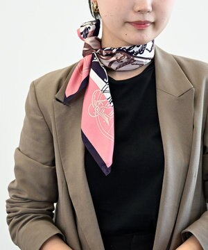  【Marcaオリジナル】色面シルエット馬車 小判スカーフ シルクツイル