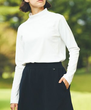  【雑誌掲載・吸汗速乾・UVケア】 鹿の子 モックネックロングシャツ ZHG-W4A 1b 82872 ゴルフウェア