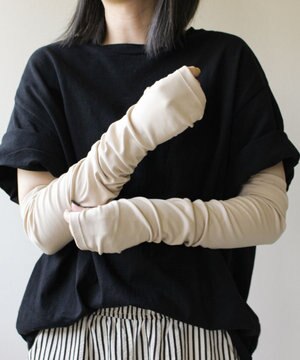 【WOMEN】ORGANIC COTTON アームカバー ＜ロングタイプ＞【 UVカット・オーガニックコットン・日本製 】