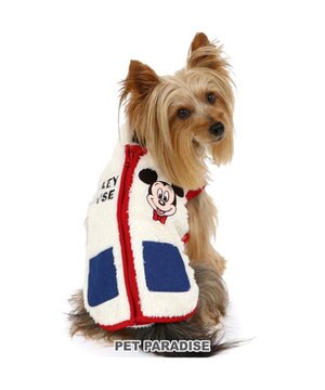  ディズニー ミッキーマウス ジップベスト 《ホワイト》 小型犬